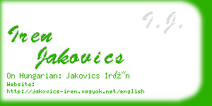 iren jakovics business card
